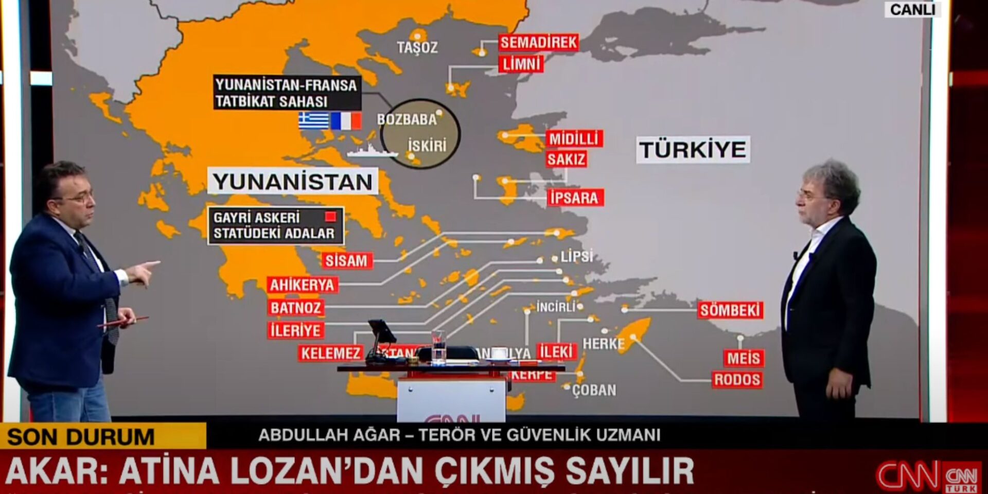 Ο χάρτης της Ελλάδας στο CNN Turk