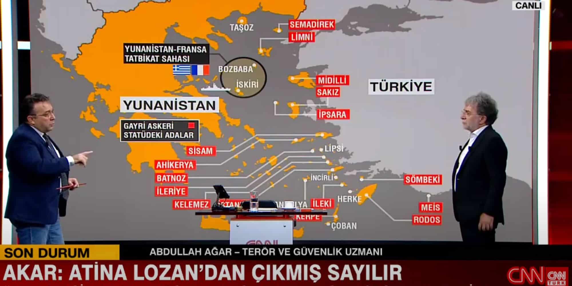 Ο χάρτης της Ελλάδας στο CNN Turk