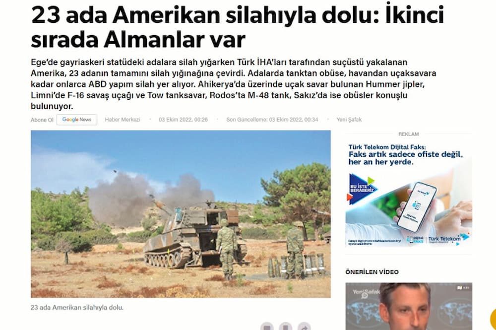 Εξώφυλλο από τουρκικό ΜΜΕ 