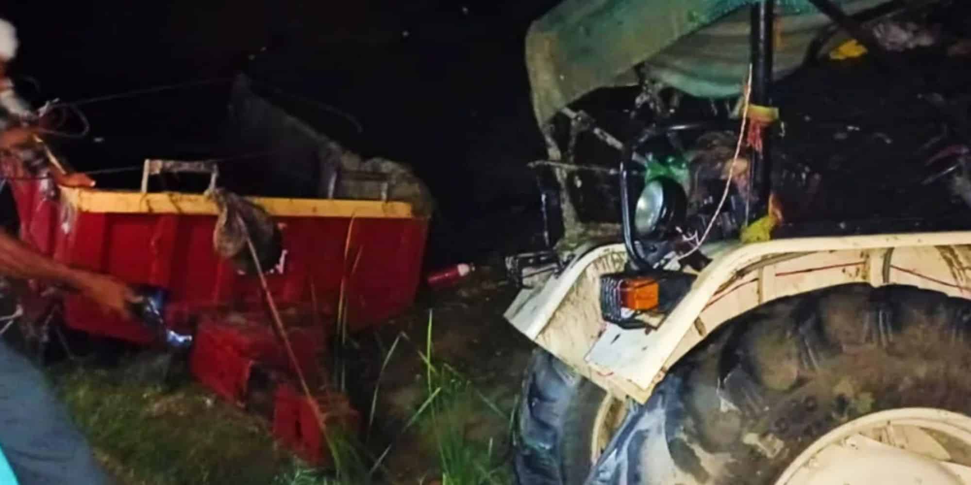 To όχημα που έπεσε στη λίμνη στην Ινδία