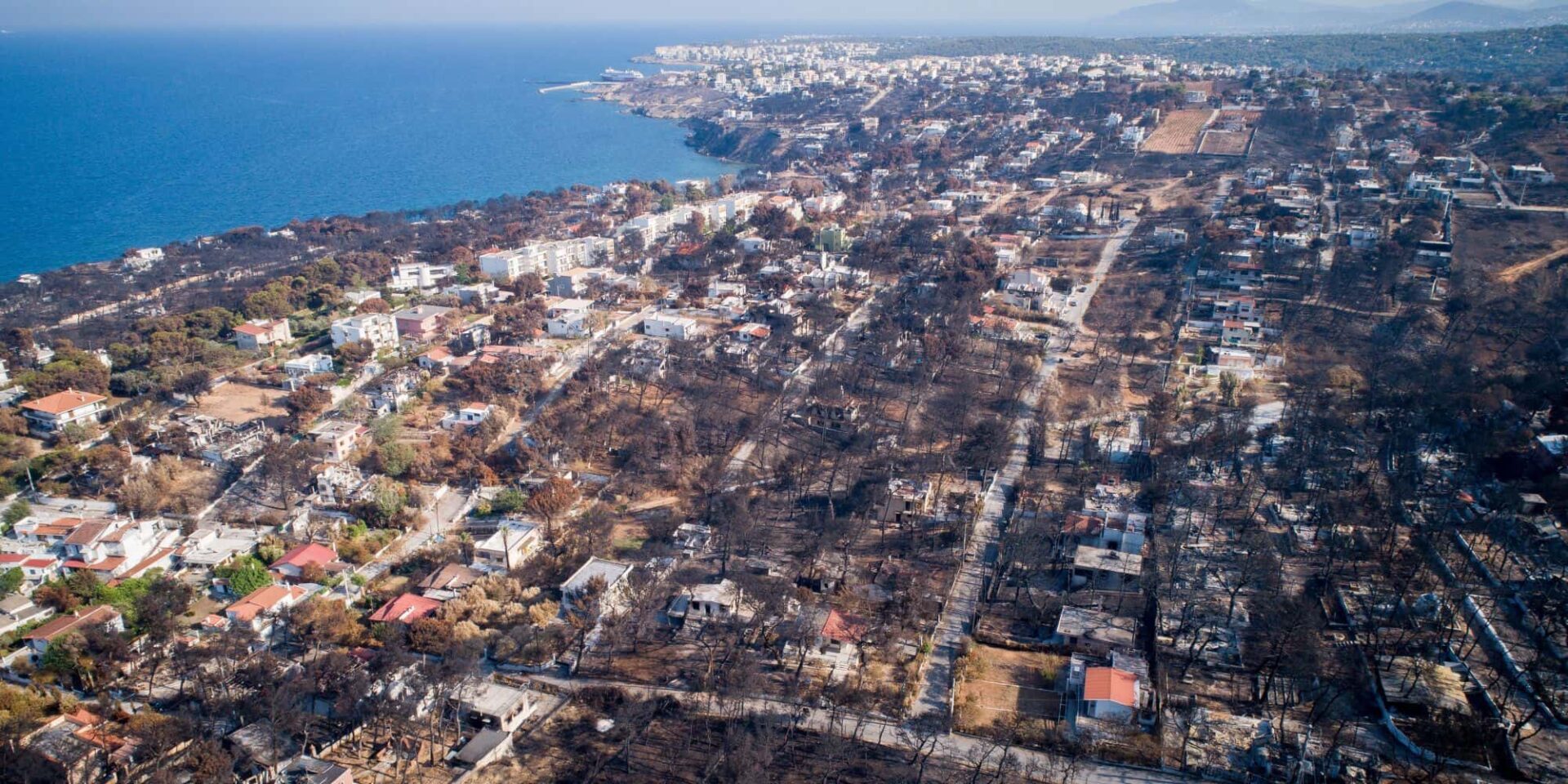 Εικόνα από την φονική πυρκαγιά στο Μάτι