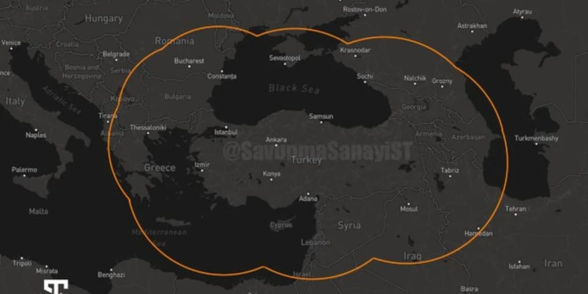 Το βεληνεκές που καλύπτει ο πύραυλος