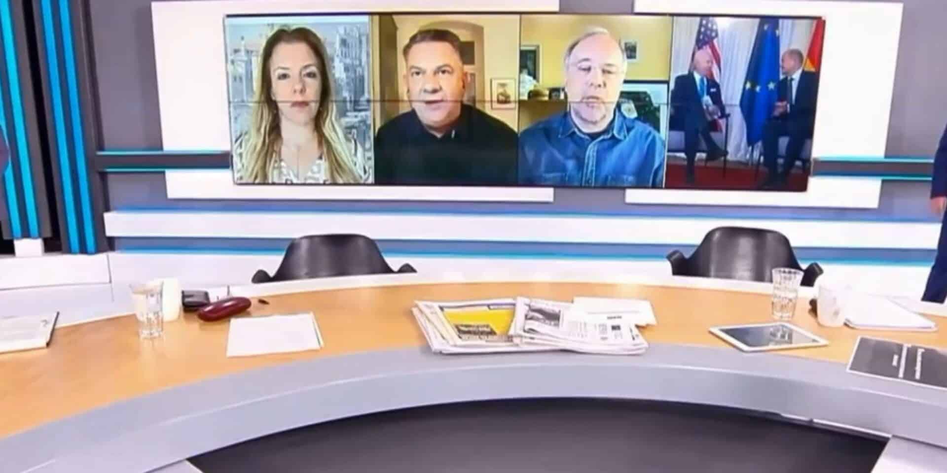 Εικόνα από το πλατό του OPEN την ώρα της έντασης