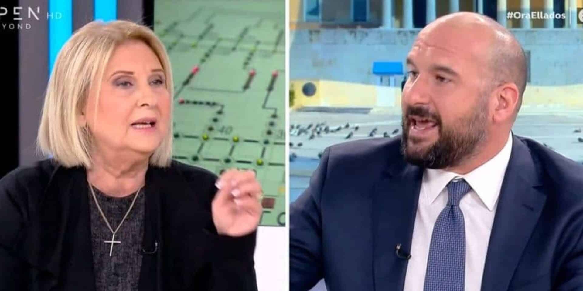 Σοφία Βούλτεψη και Δημήτρης Τζανακόπουλος σε ένταση στο OPEN