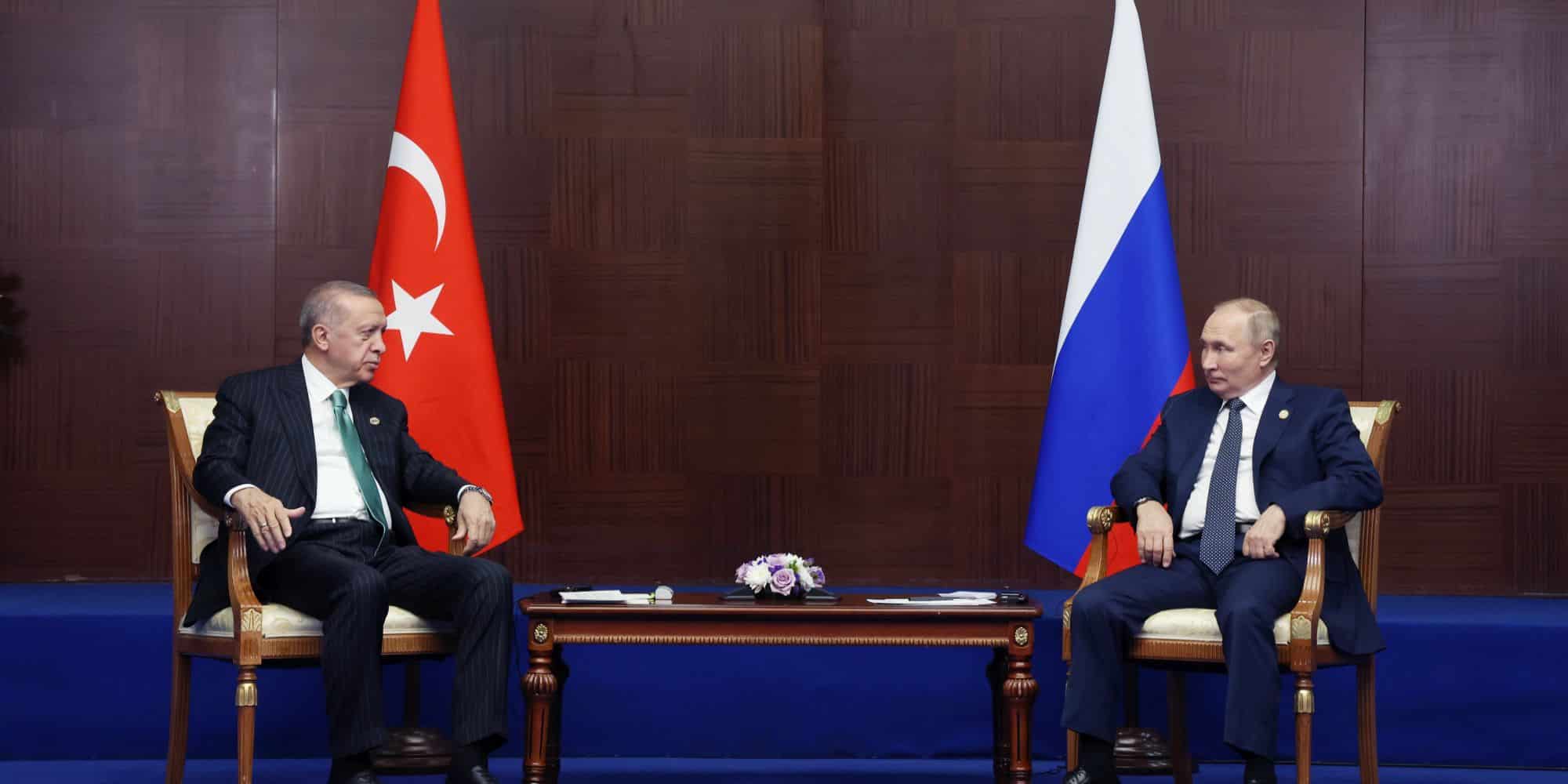 Ο Ρετζέπ Ταγίπ Ερντογάν μαζί με τον Βλαντιμίρ Πούτιν