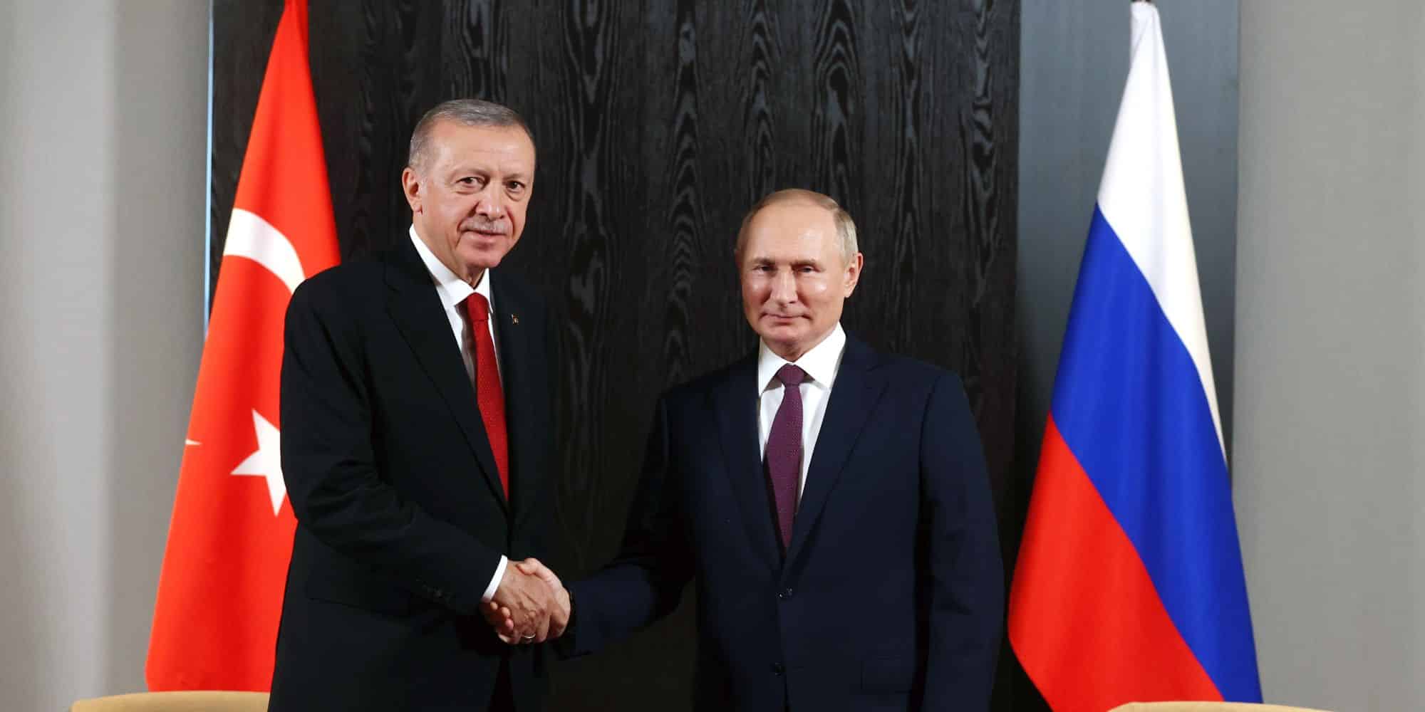 Ο Ρετζέπ Ταγίπ Ερντογάν μαζί με τον Βλαντιμίρ Πούτιν