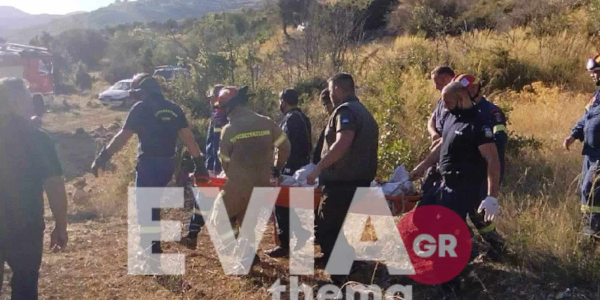 Άνδρες της ΕΜΑΚ ανέσυραν τον άτυχο βοσκό από χαράδρα στην Εύβοια