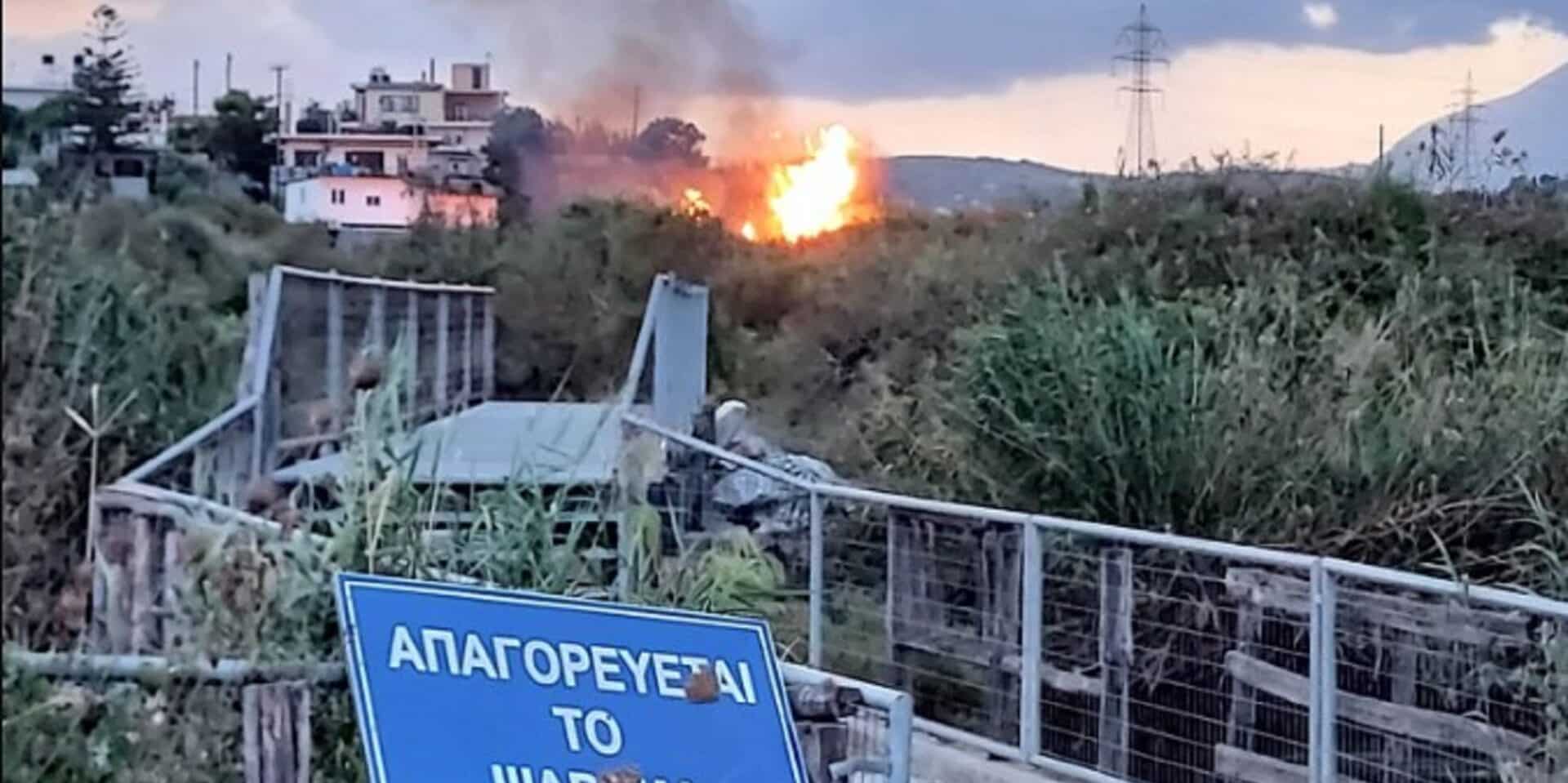 Φωτιά στην Αμμουδάρα Ηρακλείου