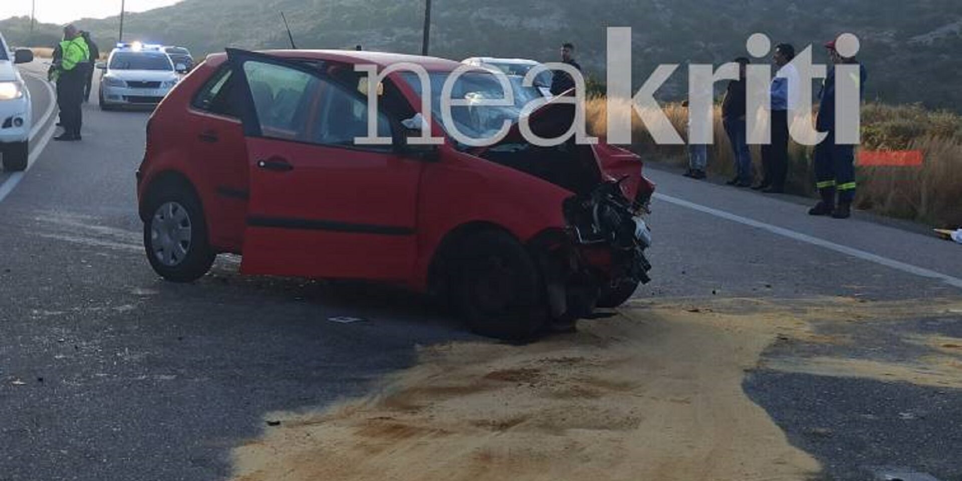 Το σημείο του δυστυχήματος στην Κρήτη