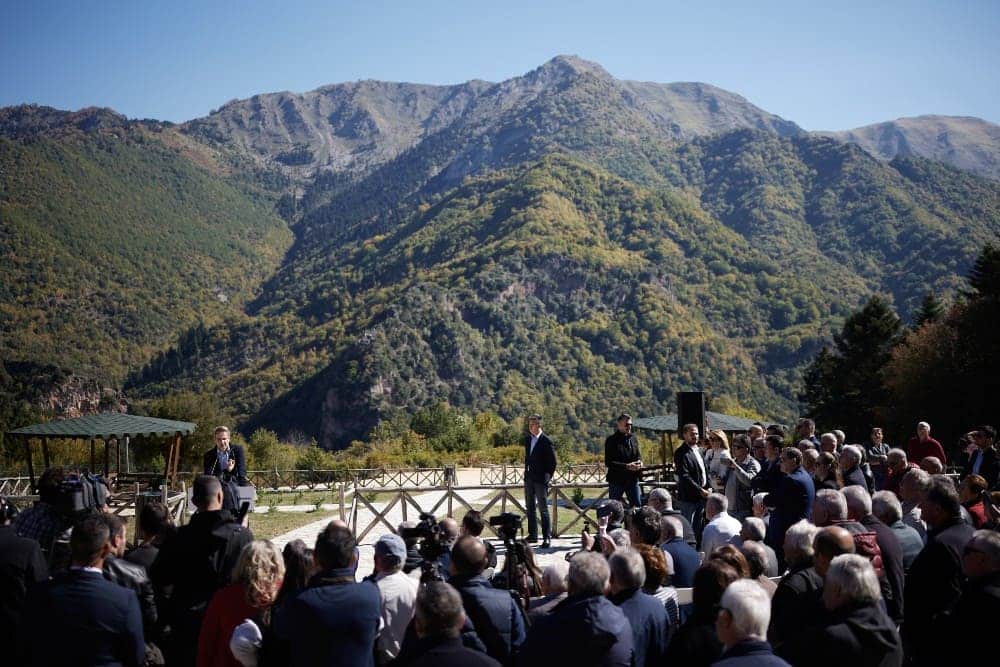 Ο Κυριάκος Μητσοτάκης στα Άγραφα