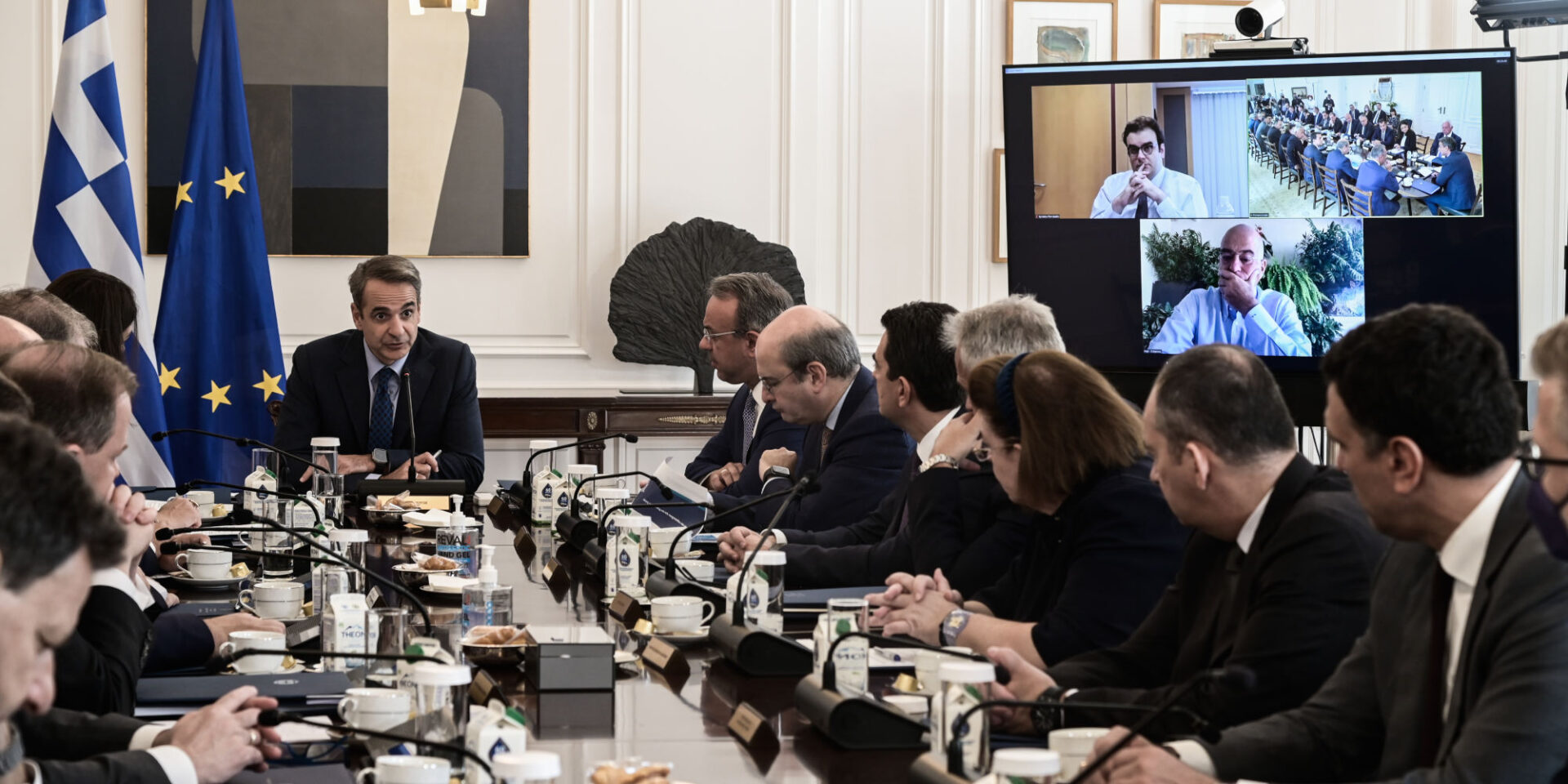 Ο Κυριάκος Μητσοτάκης στο υπουργικό συμβούλιο