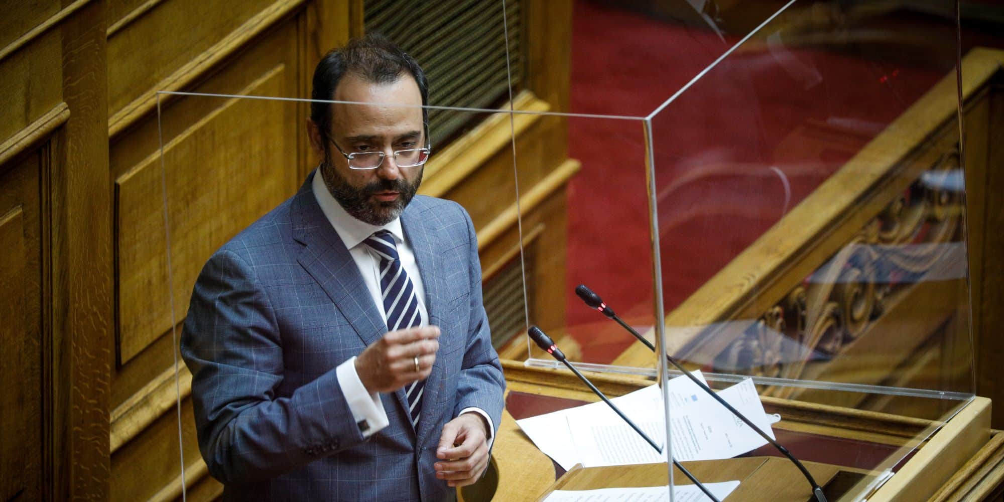 Ο βουλευτής της ΝΔ Κωνσταντίνος Μαραβέγιας στη Βουλή