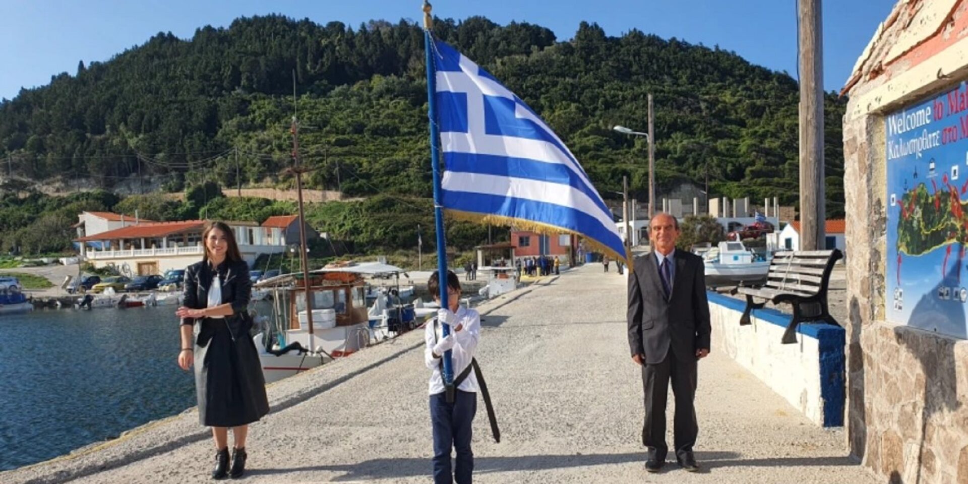 Ο μοναδικός μαθητής στην παρέλαση στο Μαθράκι