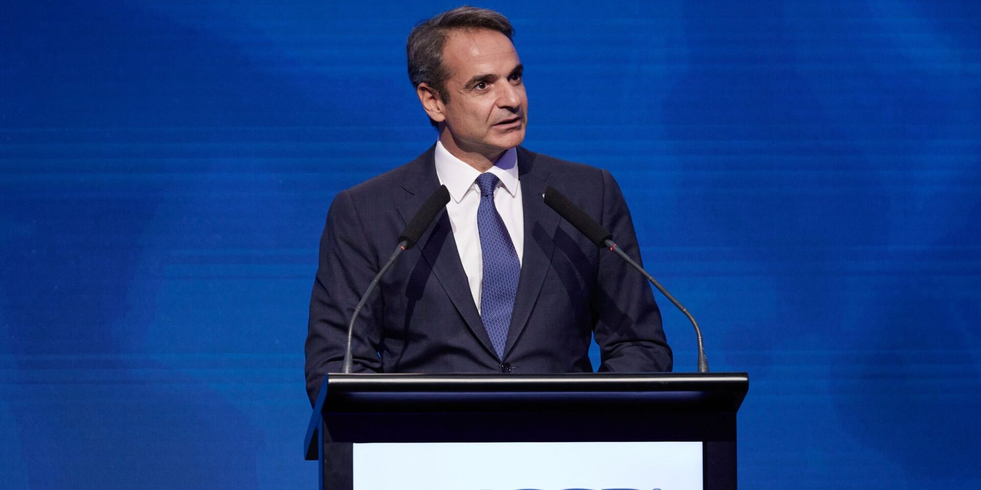 Ο πρωθυπουργός Κυριάκος Μητσοτάκης σε ομιλία
