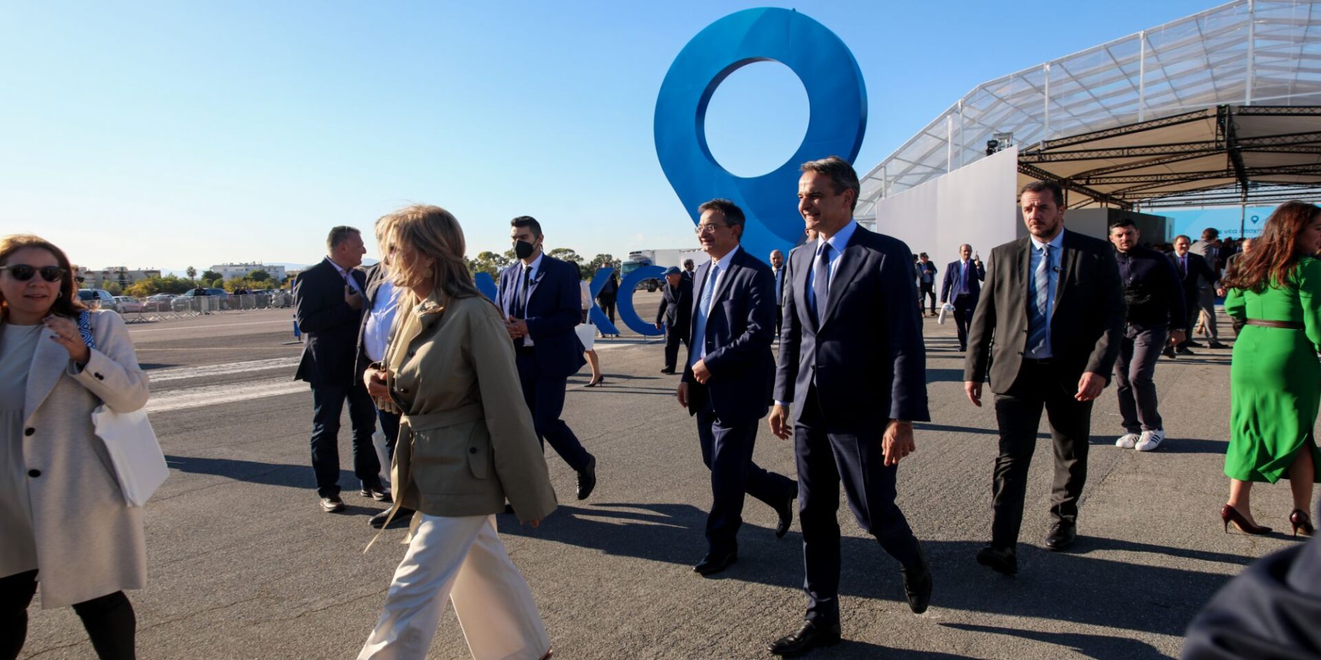 Ο Κυριάκος Μητσοτάκης στα εγκαίνια στο Ελληνικό