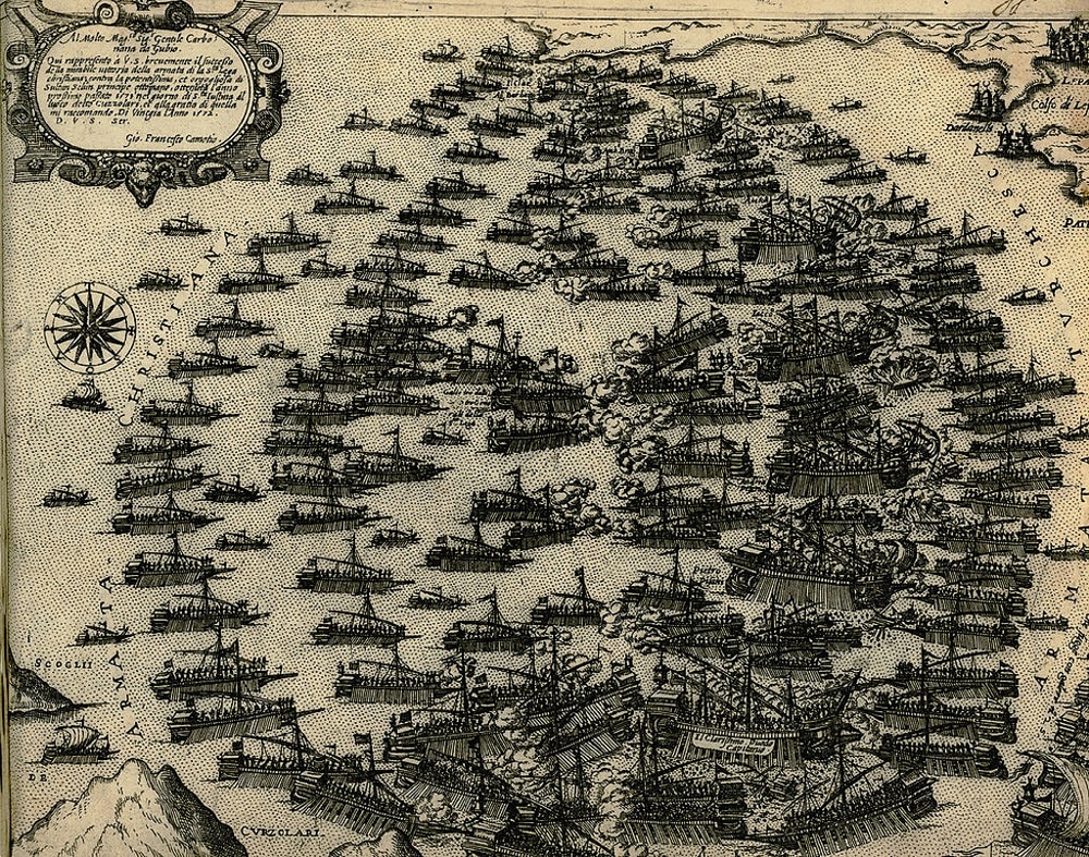 Απεικόνιση του 1574 για τη Ναυμαχία της Ναυπάκτου