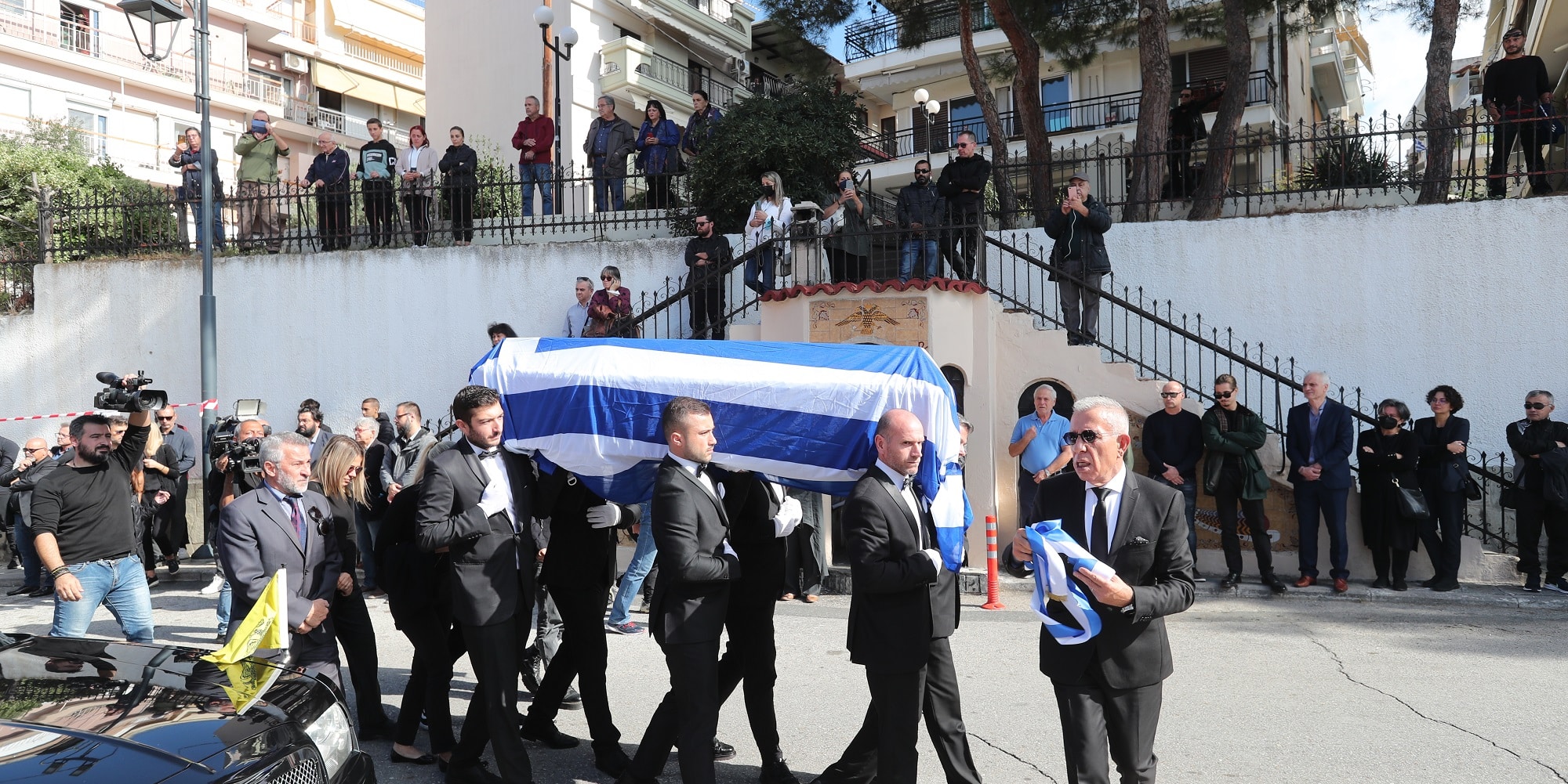 Το φέρετρο στην κηδεία του Αλέξανδρου Νικολαΐδη