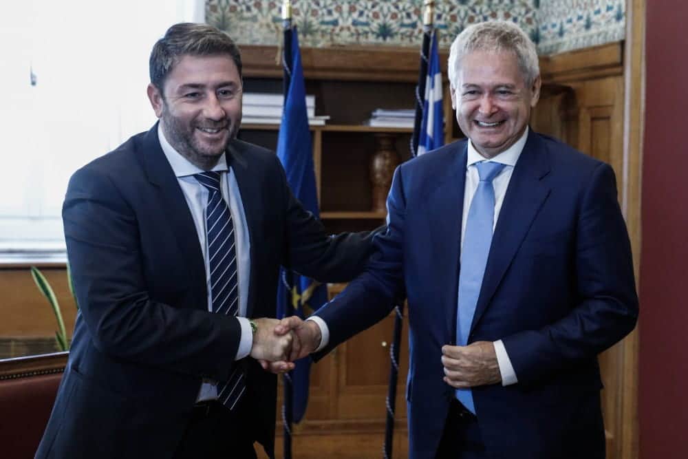 Ο πρόεδρος του ΠΑΣΟΚ, Νίκος Ανδρουλάκης, συνάντησε τον Ανδρέα Μαυρογιάννη, υποψήφιο για την Προεδρία της Κυπριακής Δημοκρατίας