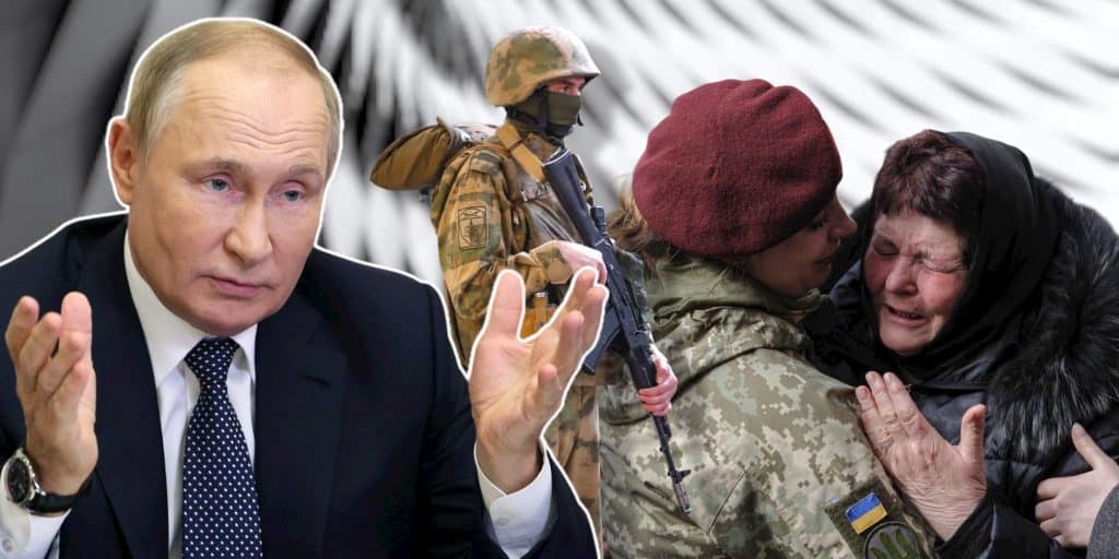Ο Βλαντιμίρ Πούτιν και ουκρανικές δυνάμεις στη Χερσώνα
