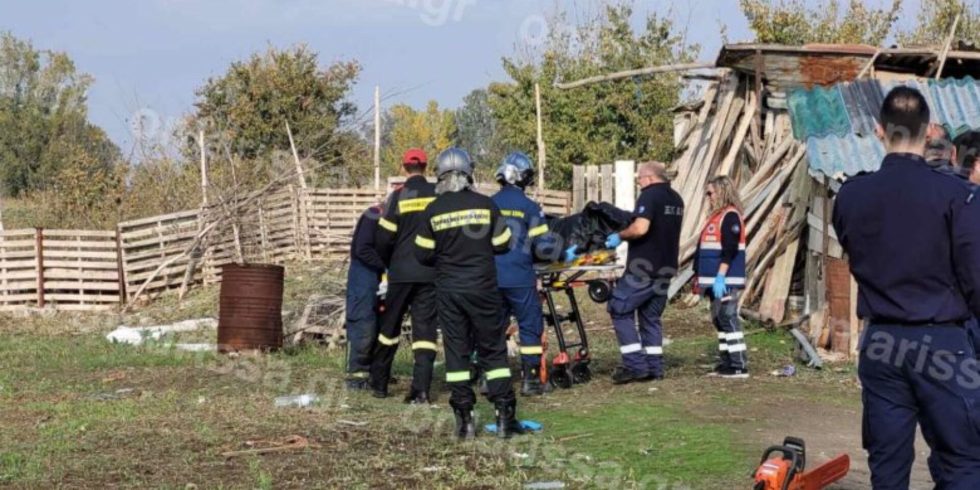 Εικόνα από το σημείο της τραγωδίας στη Λάρισα