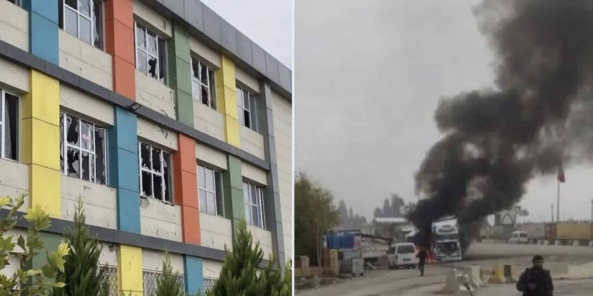 Εικόνα από το σημείο που έπεσαν οι ρουκέτες