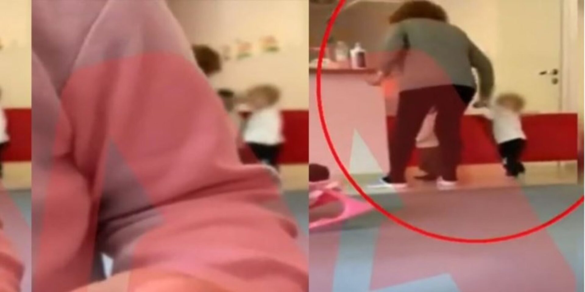 H στιγμή που η βρεφονηπιοκόμος χαστουκίζει και τραβάει βίαια το παιδί