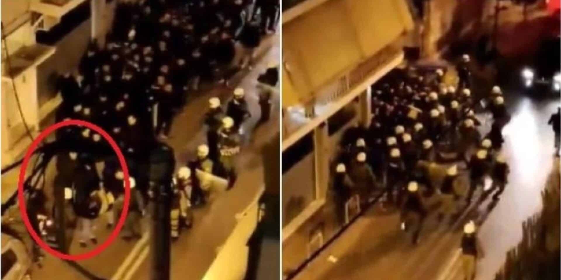Η στιγμή που η αστυνομία επιτίθεται σε οπαδούς του Άρη στο Περιστέρι