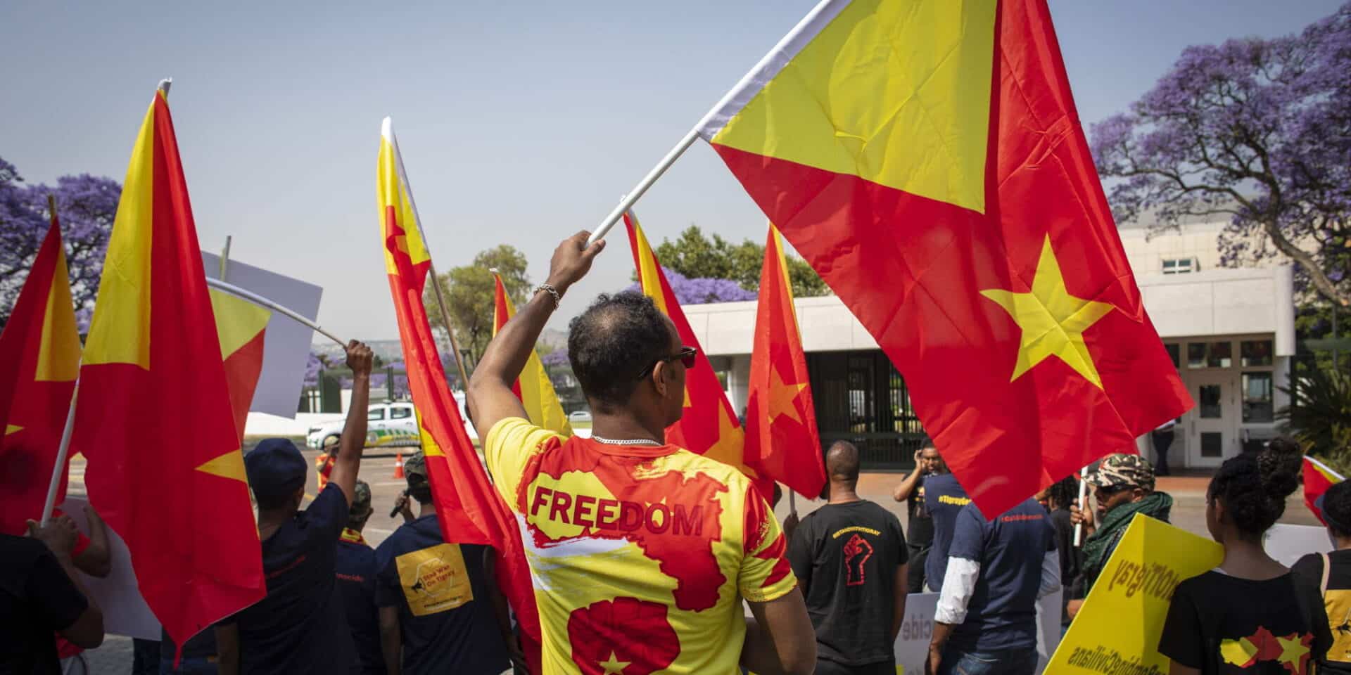 Διαδηλωτές, πολίτες της επαρχία Τιγκράι στην Αιθιοπία