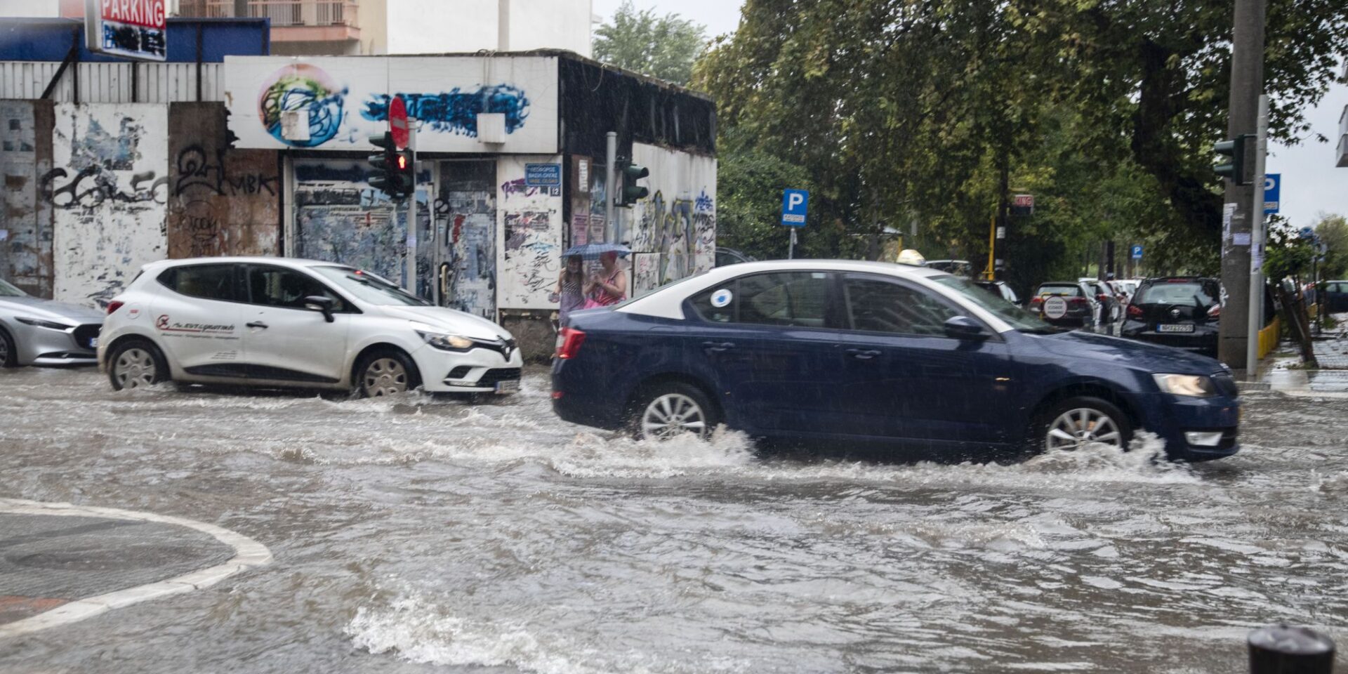 Πλημμυρισμένος δρόμος μετά από κακοκαιρία