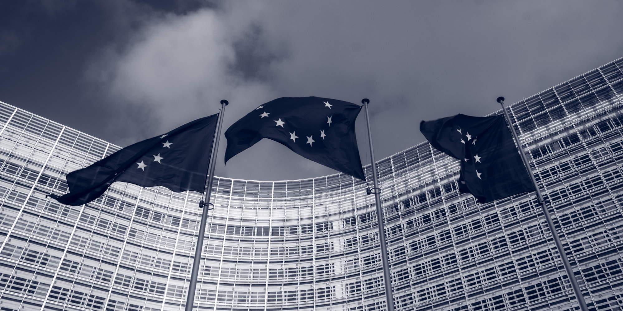 Σημαίες της Ενωμένης Ευρώπης έξω από κτίριο της ΕΕ στις Βρυξέλλες / Φωτογραφία: Unsplash
