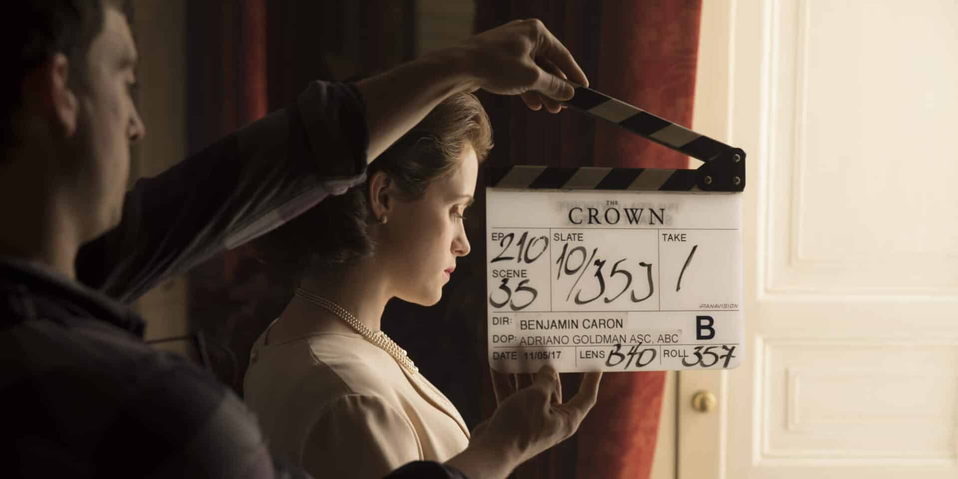 Σκηνή από τα γυρίσματα της σειράς The Crown