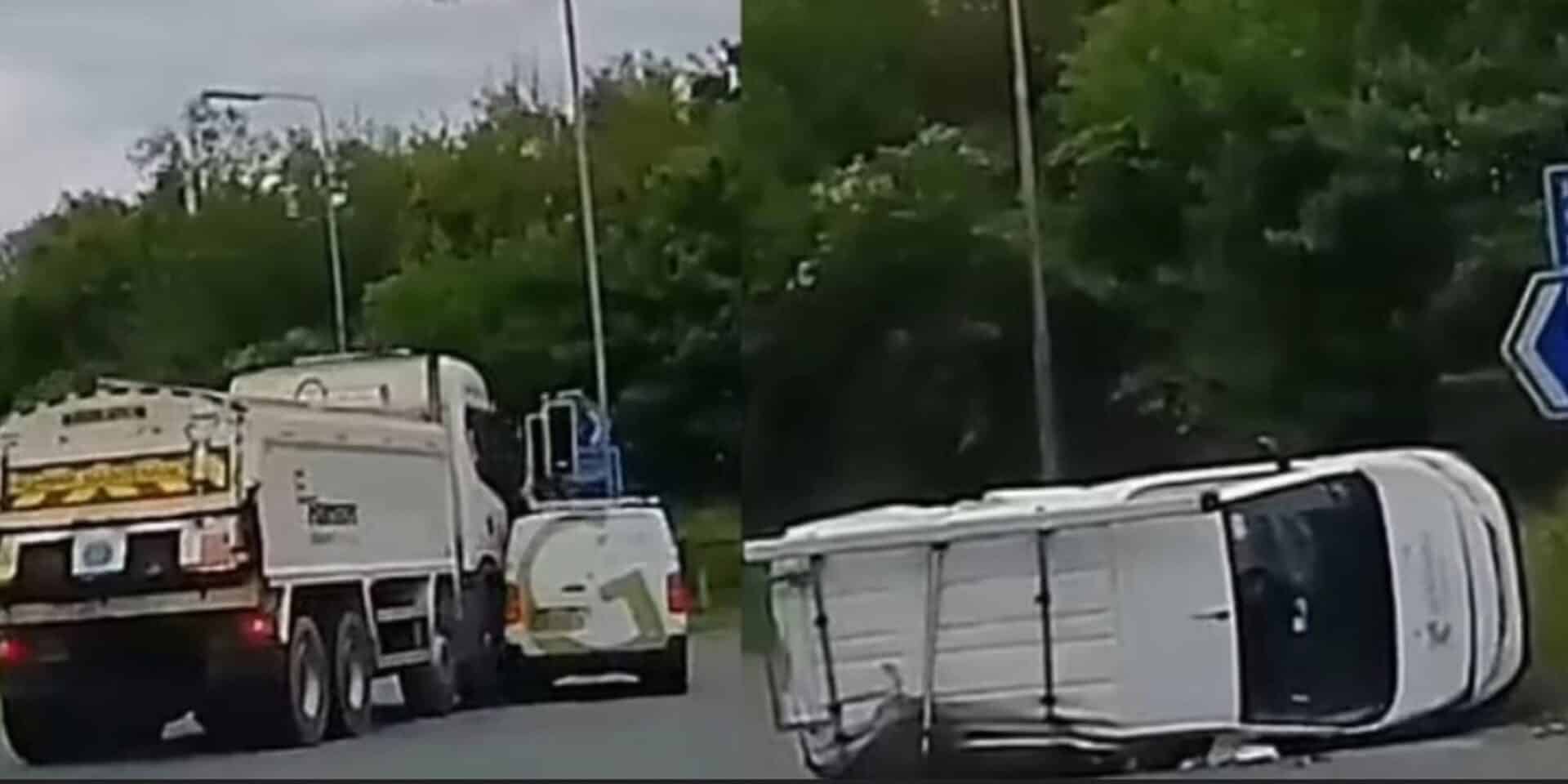 Φορτηγό χτύπησε όχημα σε κόμβο στην Αγγλία