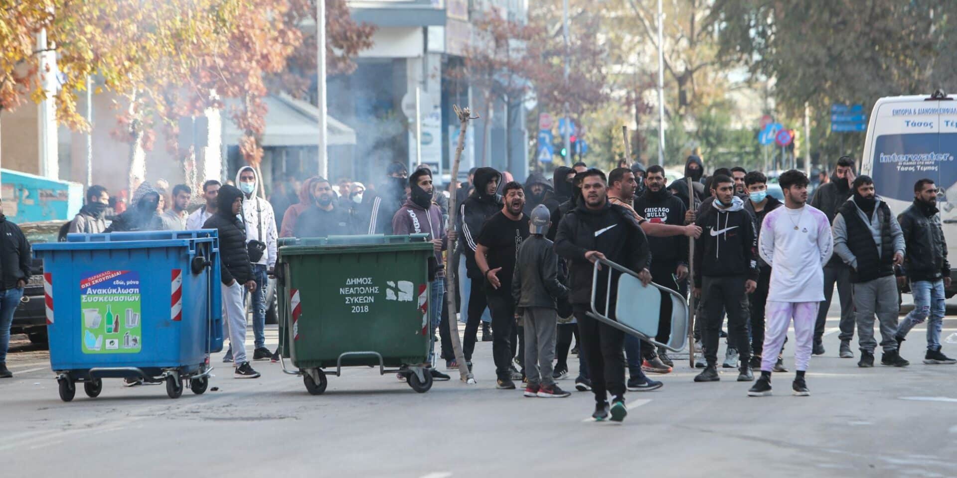 Εικόνα από τα επεισόδια Ρομά στη Θεσσαλονίκη