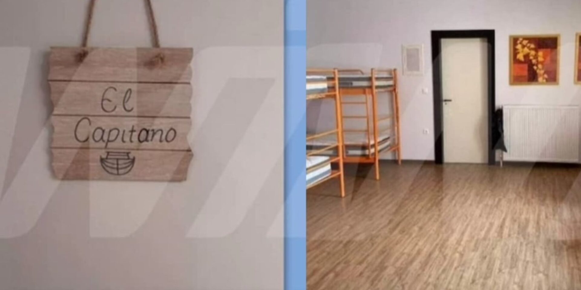Η πόρτα του δωματίου του πατέρα Αντωνίου και τα δωμάτια στη δομή στον Βόλο
