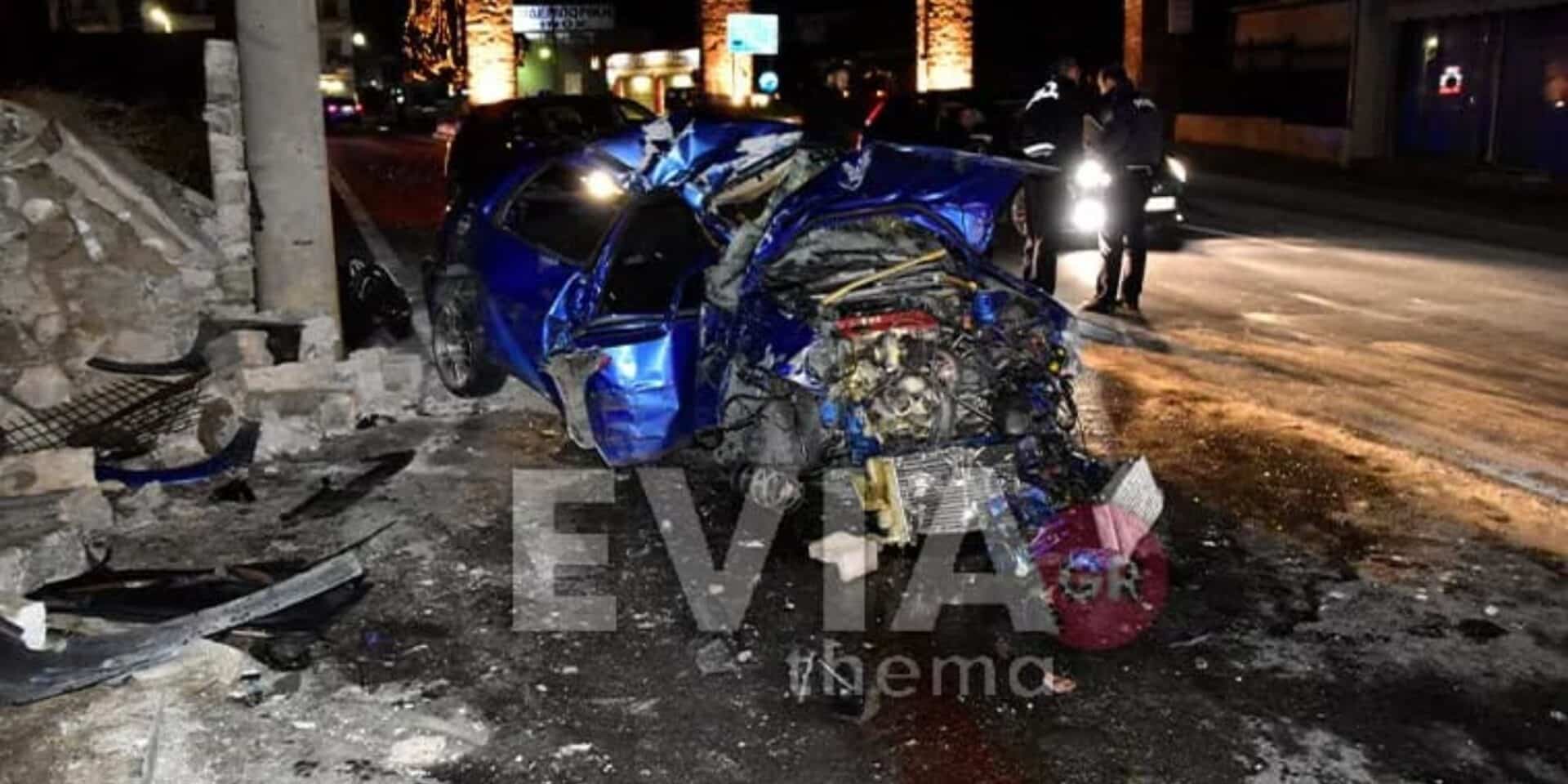 Εικόνα από το τροχαίο στη Χαλκίδα