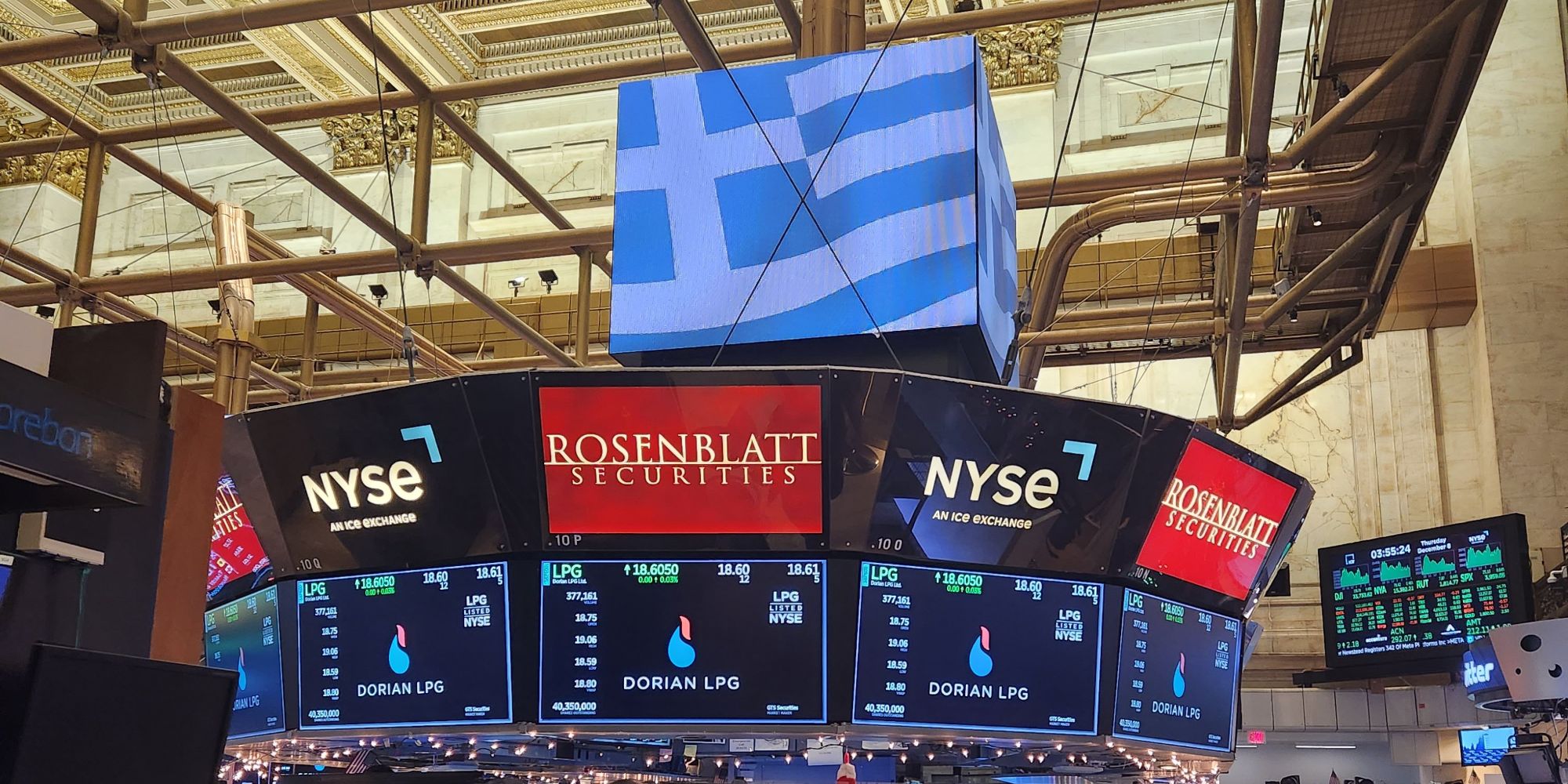 Η ελληνική σημαία στο Χρηματιστήριο της Νέας Υόρκης