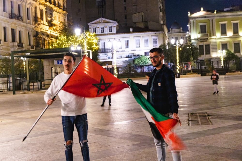 Παλαιστίνιος μαζί με τους Μαροκινούς στο κέντρο της Αθήνας 