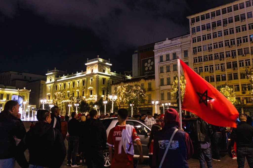 Οπαδοί του Μαρόκο στο κέντρο της Αθήνας