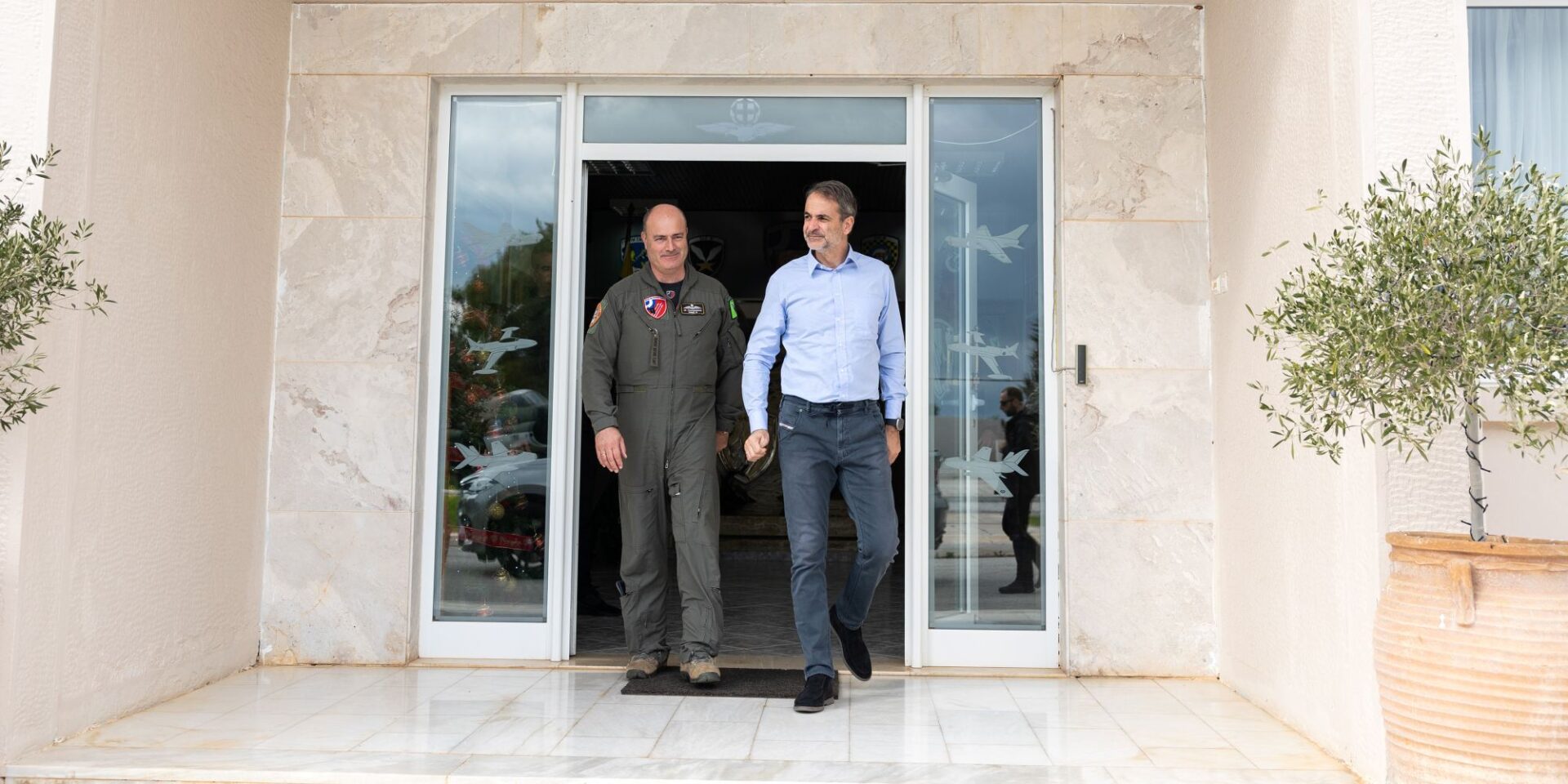Ο Κυριάκος Μητσοτάκης στην 115 Πτέρυγα Μάχης