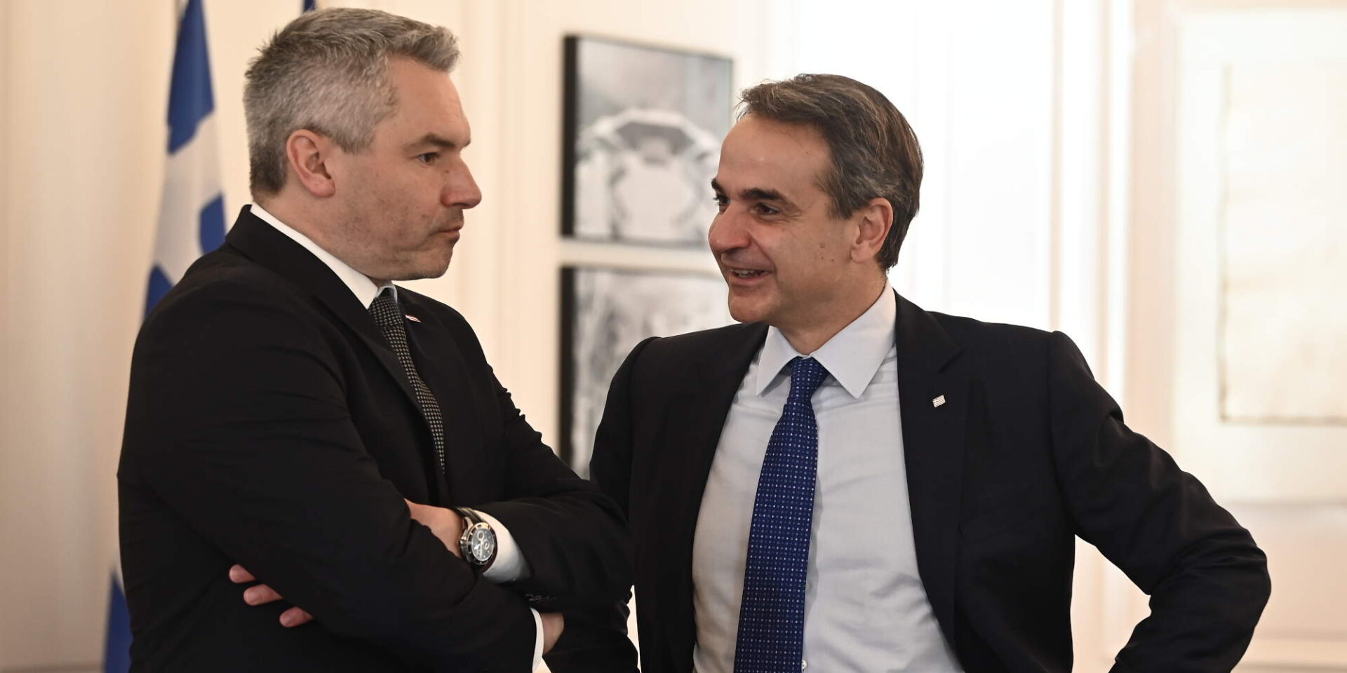 Ο Κυριάκος Μητσοτάκης και ο Αυστριακός ομόλογός του