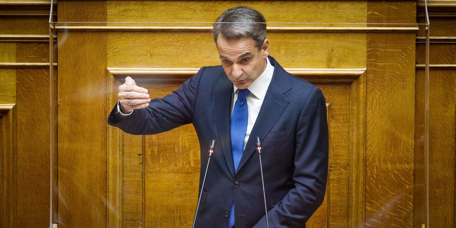 Ο Κυριάκος Μητσοτάκης στη συζήτηση για τον προϋπολογισμό στη Βουλή