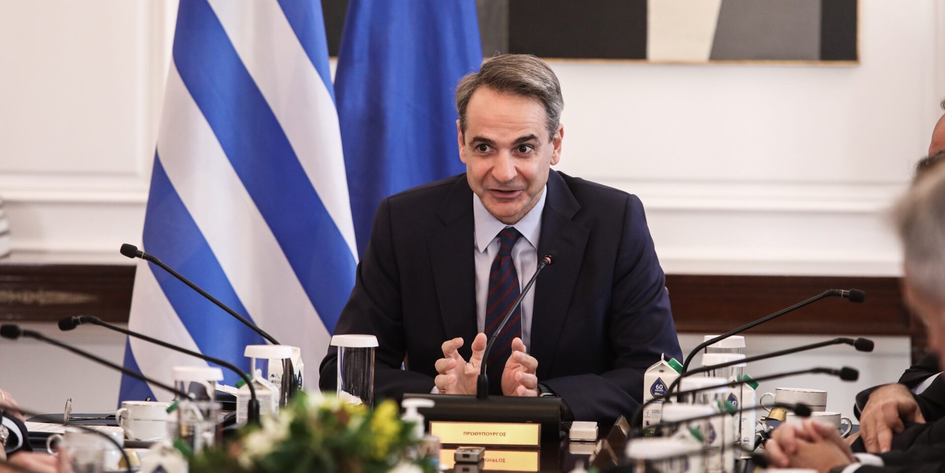 Ο Κυριάκος Μητσοτάκης στο υπουργικό συμβούλιο