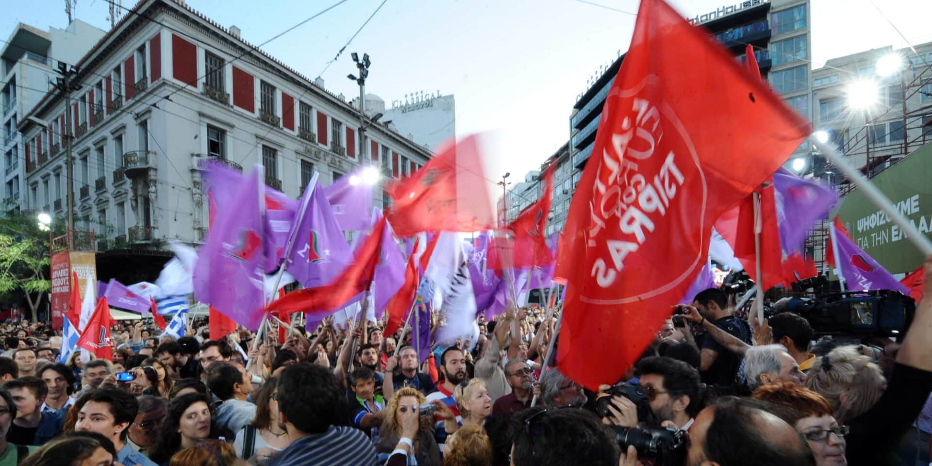 Σημαίες του ΣΥΡΙΖΑ σε παλιότερη συγκέντρωση του κόμματος / Φωτογραφία: Eurokinissi