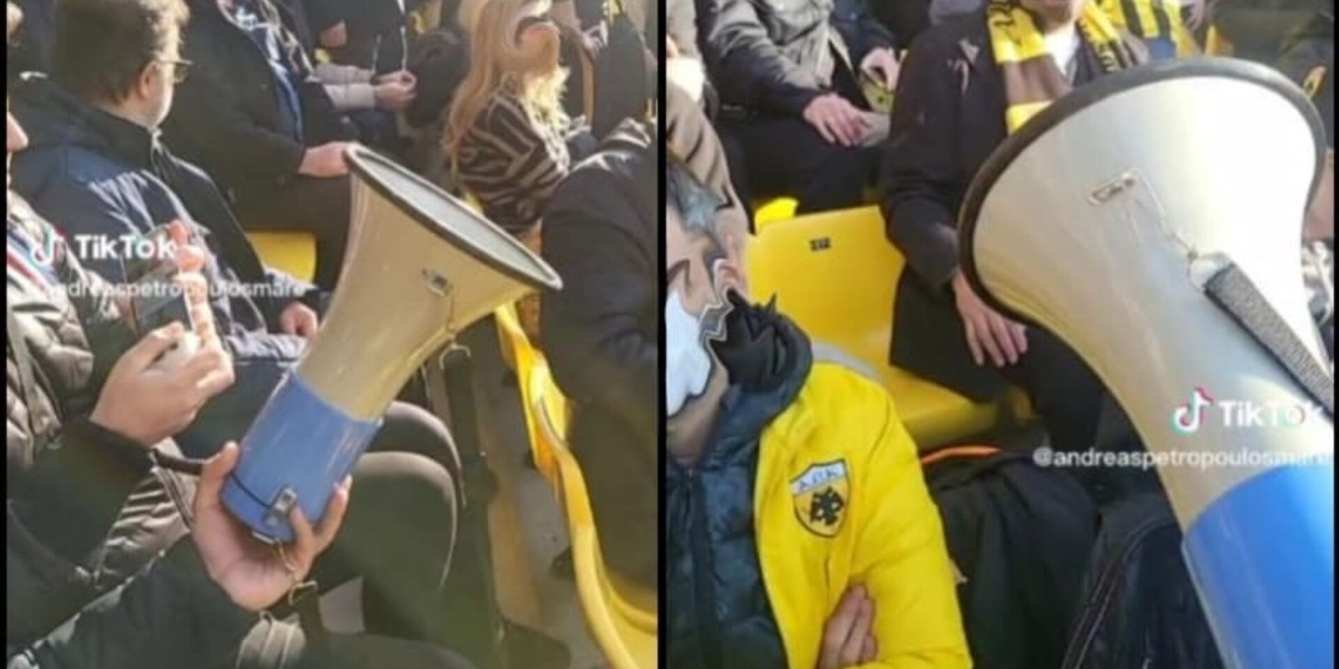 Ο φίλος της ΑΕΚ με την ντουντούκα στο γήπεδο