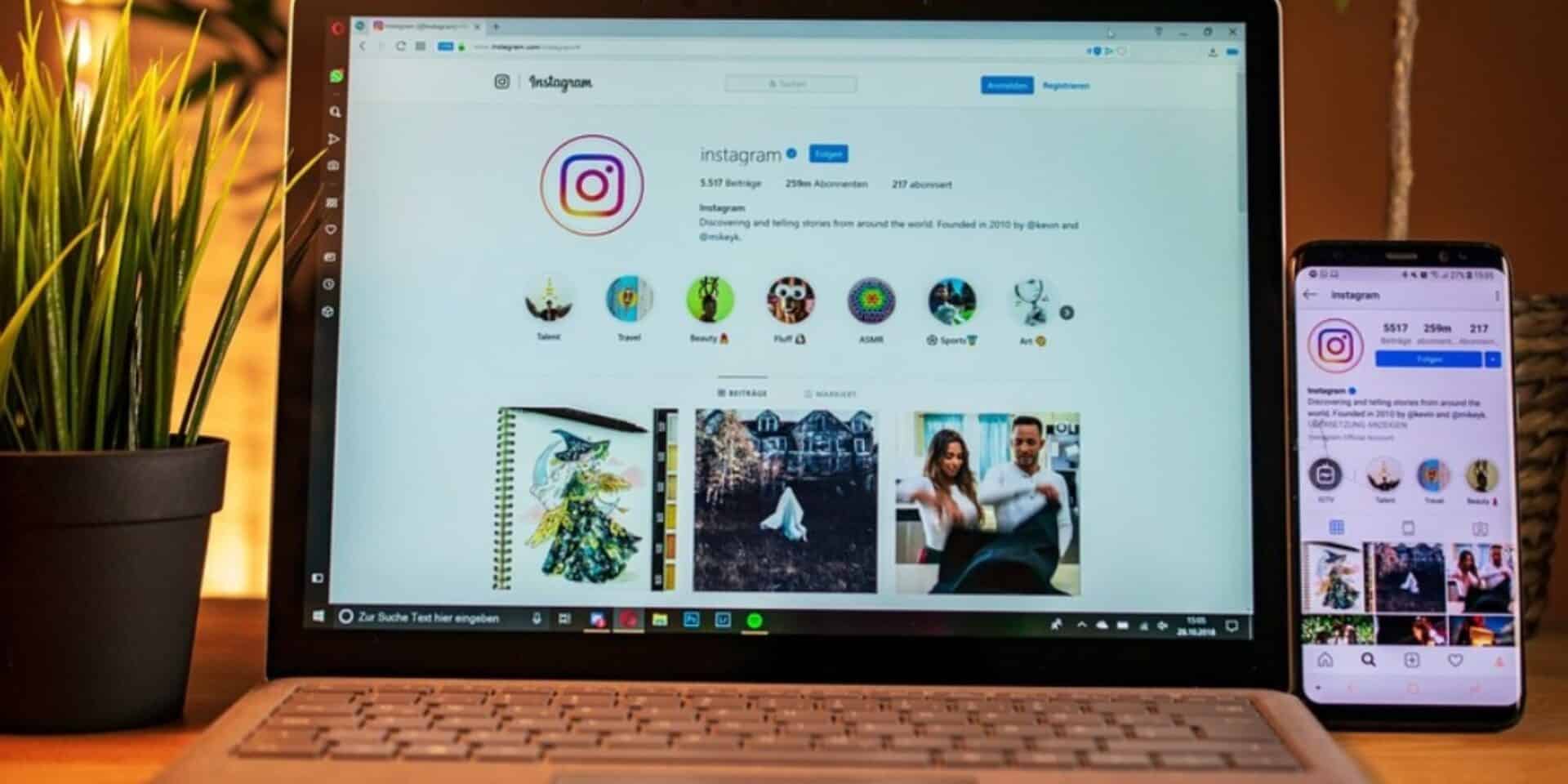 Προφίλ Instagram σε κινητό και λάπτοπ