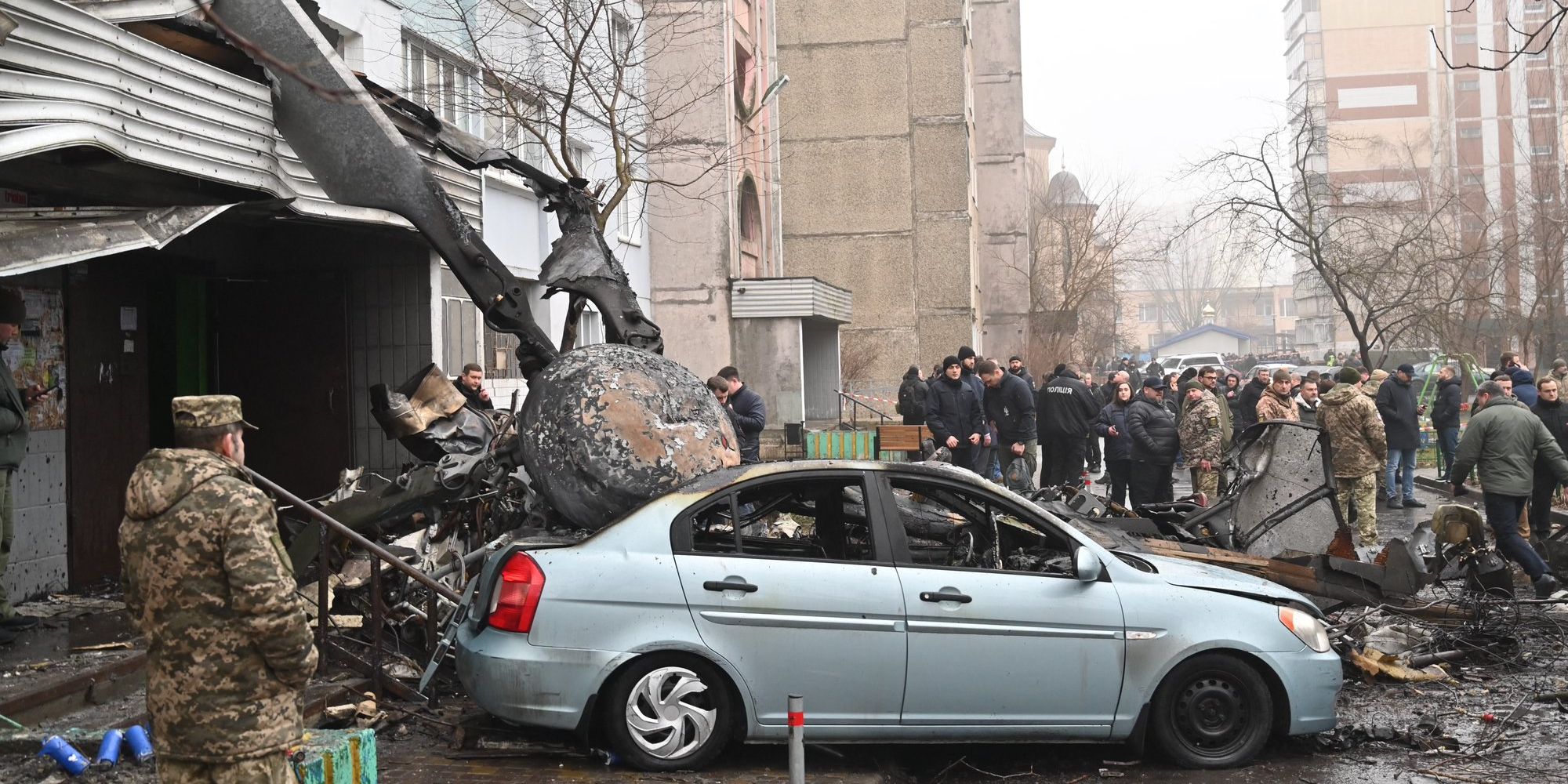 Εικόνα από την πτώση του ελικοπτέρου στο Κίεβο