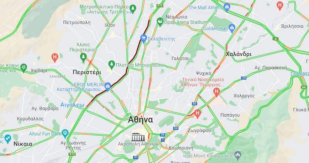 Η κίνηση στην Αθήνα