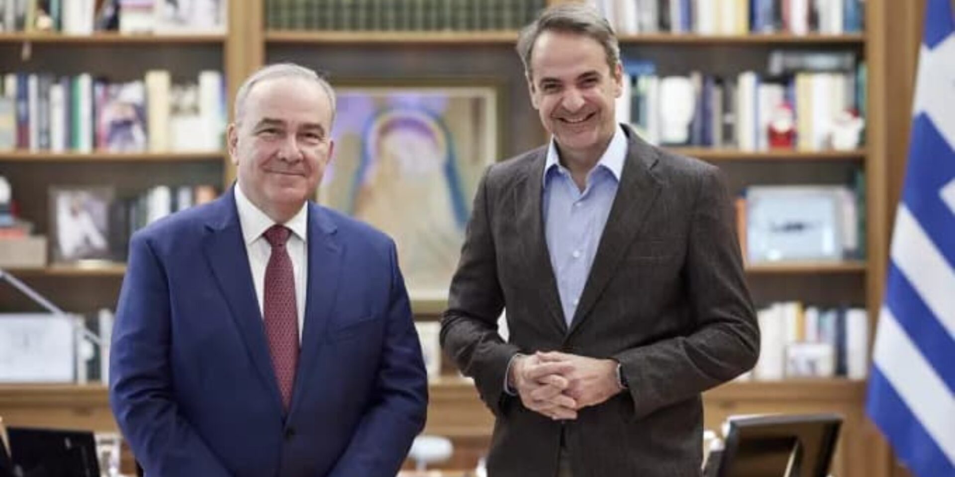 Ο Νίκος Παπαθανάσης και ο Κυριάκος Μητσοτάκης