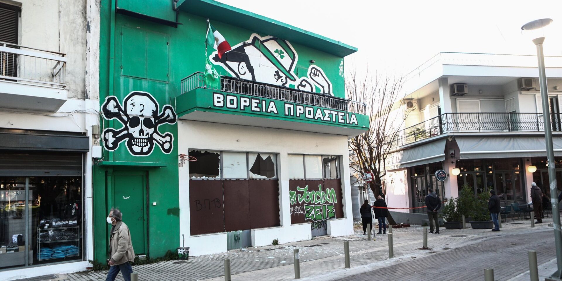 Εικόνα από την έκρηξη στον σύνδεσμο του Παναθηναϊκού στο Μαρούσι