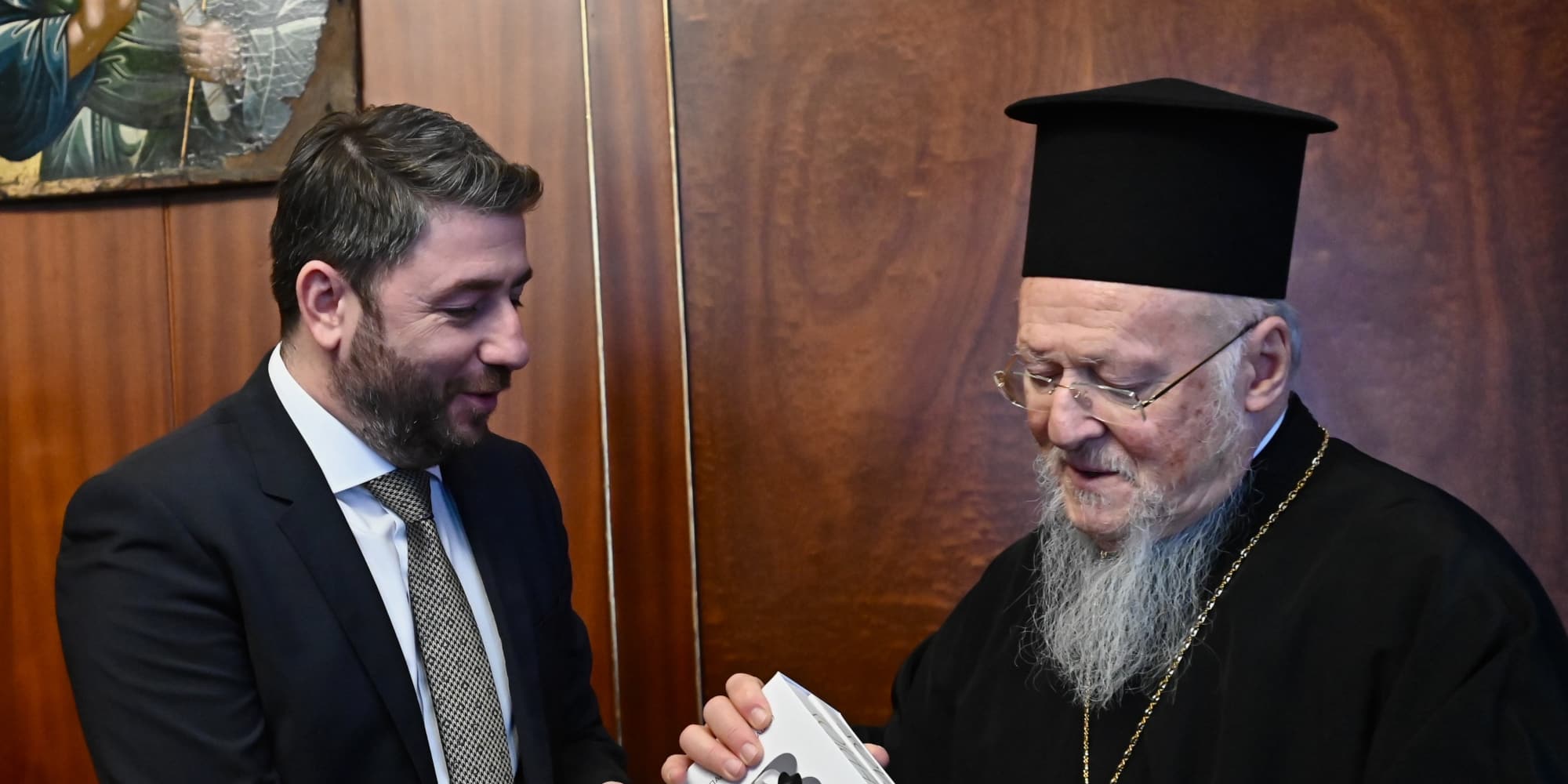 Συνάντηση του Ν. Ανδρουλάκη με τον Οικουμενικό Πατριάρχη